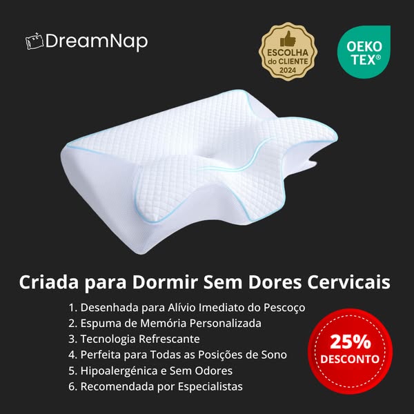 Acorde Sem Dores com a Almofada Ergonómica DreamNap™!