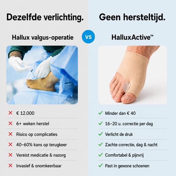Eindelijk een hallux-oplossing die blijft werken — zonder operatie