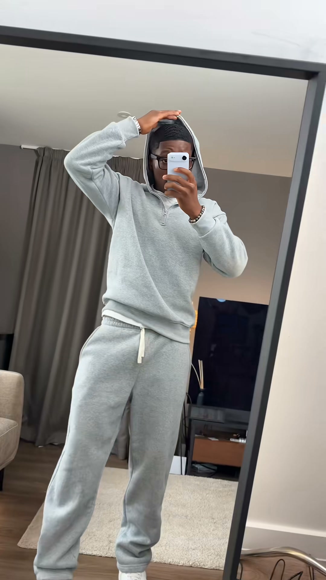 Men's Plain Two-piece Casual Sporty Sweatsuit Set