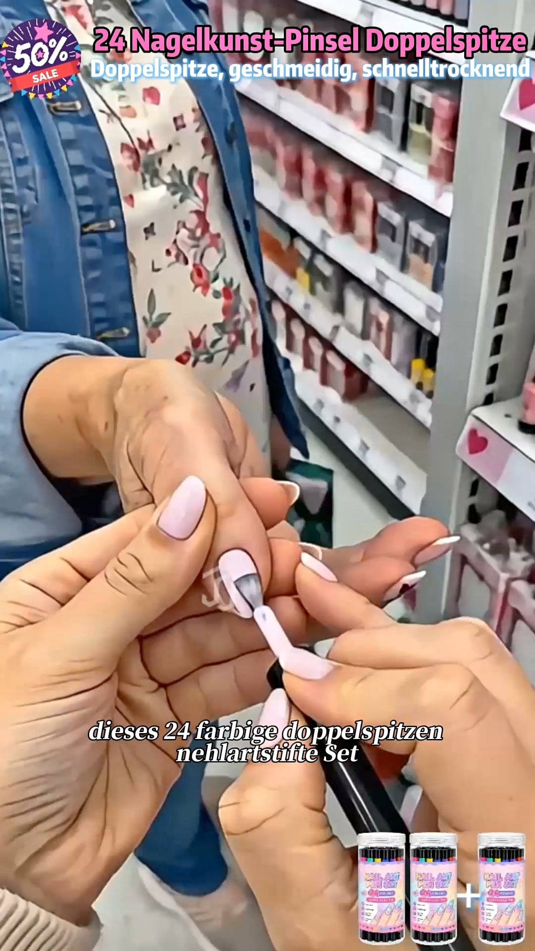 50% RABATT! 24-Farben-Nagelkunststifte, 12 doppelseitige Stifte mit zwei Spitzen – für kreative Nageldesigns