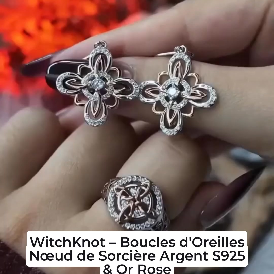 WitchKnot – Boucles d'Oreilles Nœud de Sorcière Argent S925 & Or Rose