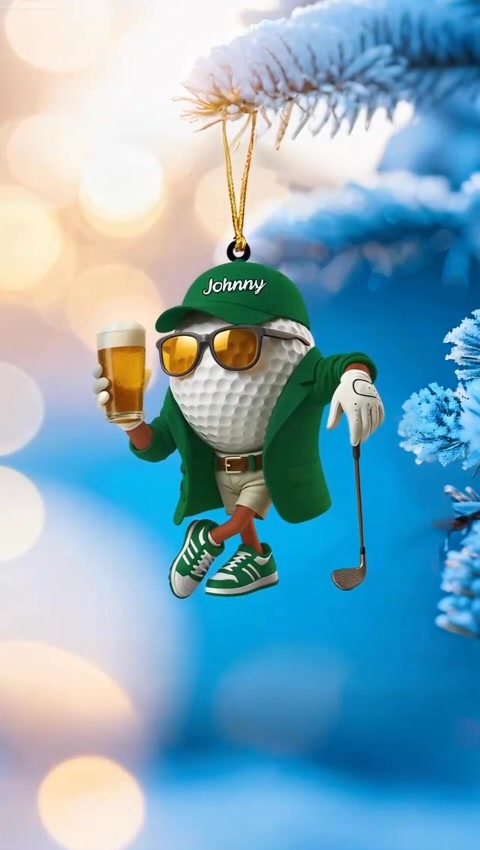 Personalized Beer Golf Ornament