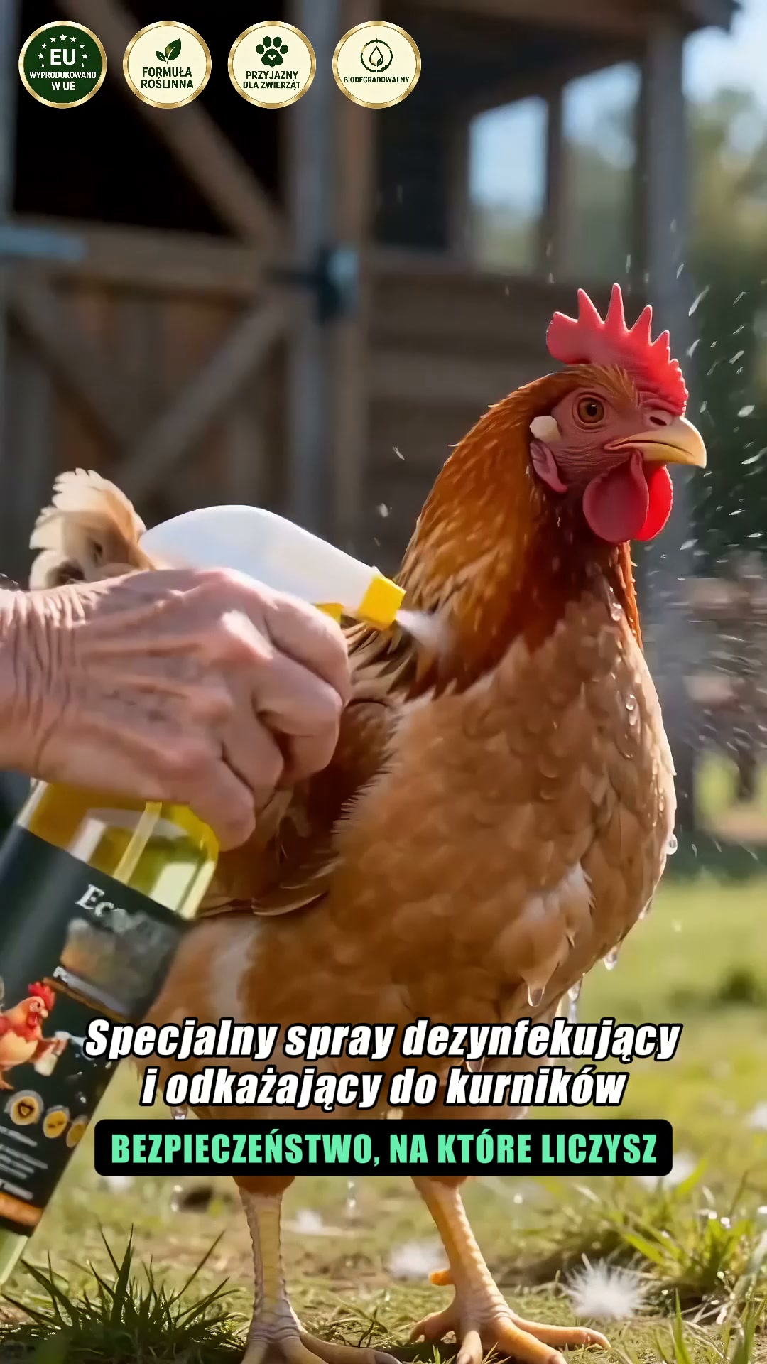 CHROŃ SWOJE KURKI PRZED PTASZYŃCEM I ROZTOCZAMI! BEZPIECZNA DEZYNFEKCJA KURNIKA!