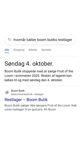 Vi sælger ikke længere Fruit of the Loom