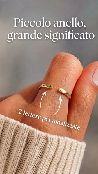 Anello Regolabile con Doppia Iniziale