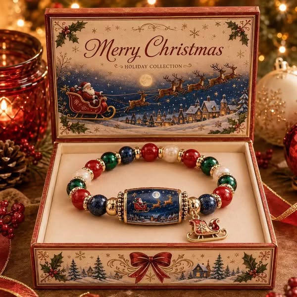 Natural Jade Christmas Bracelet