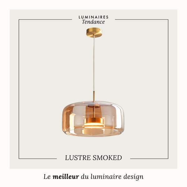 Suspension verre fumé LED