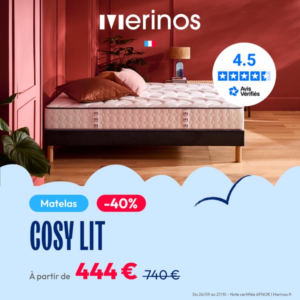 40% sur votre matelas