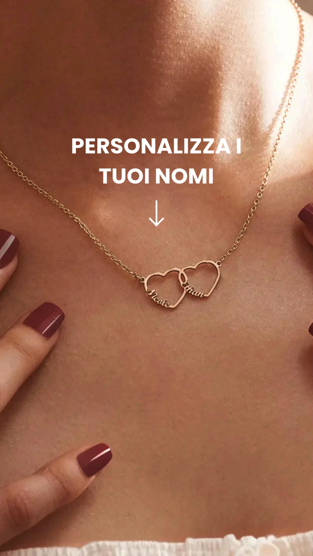 Collana personalizzata con ciondolo a forma di cuore con nome
