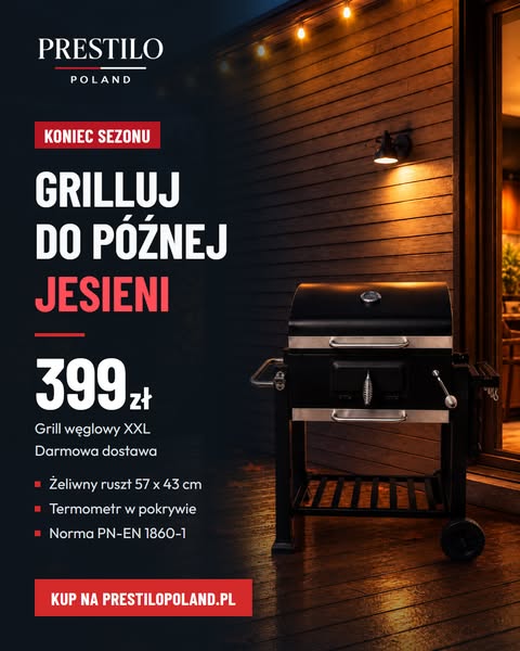 Grill węglowy XXL z żeliwnym rusztem, 399 zł