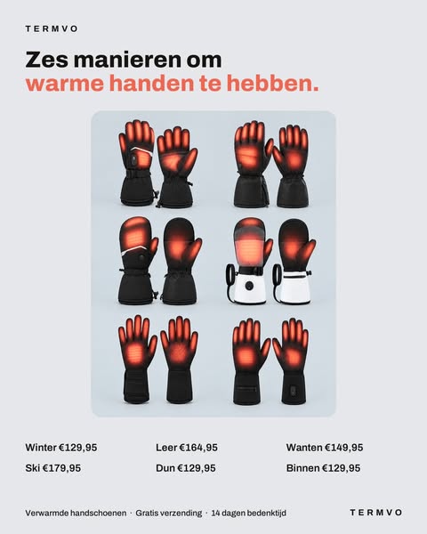 Verwarmde handschoenen van TERMVO