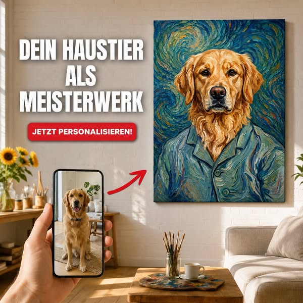 Dein Haustier als Van Gogh Portrait – Poster & Leinwand | Lil Snouts