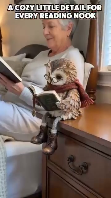 Reading Owl Figurine