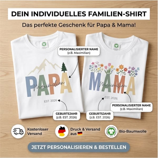 Personalisiere mit Namen und Geburtsjahr