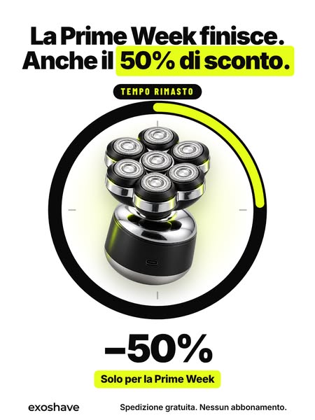 Approfitta oggi del 50% di sconto su Exoshave.
