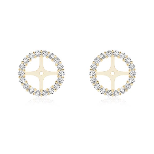 Angara 0.43 Carat Prong-Set Diamond Halo Earring Jackets in 14K Yellow Gold