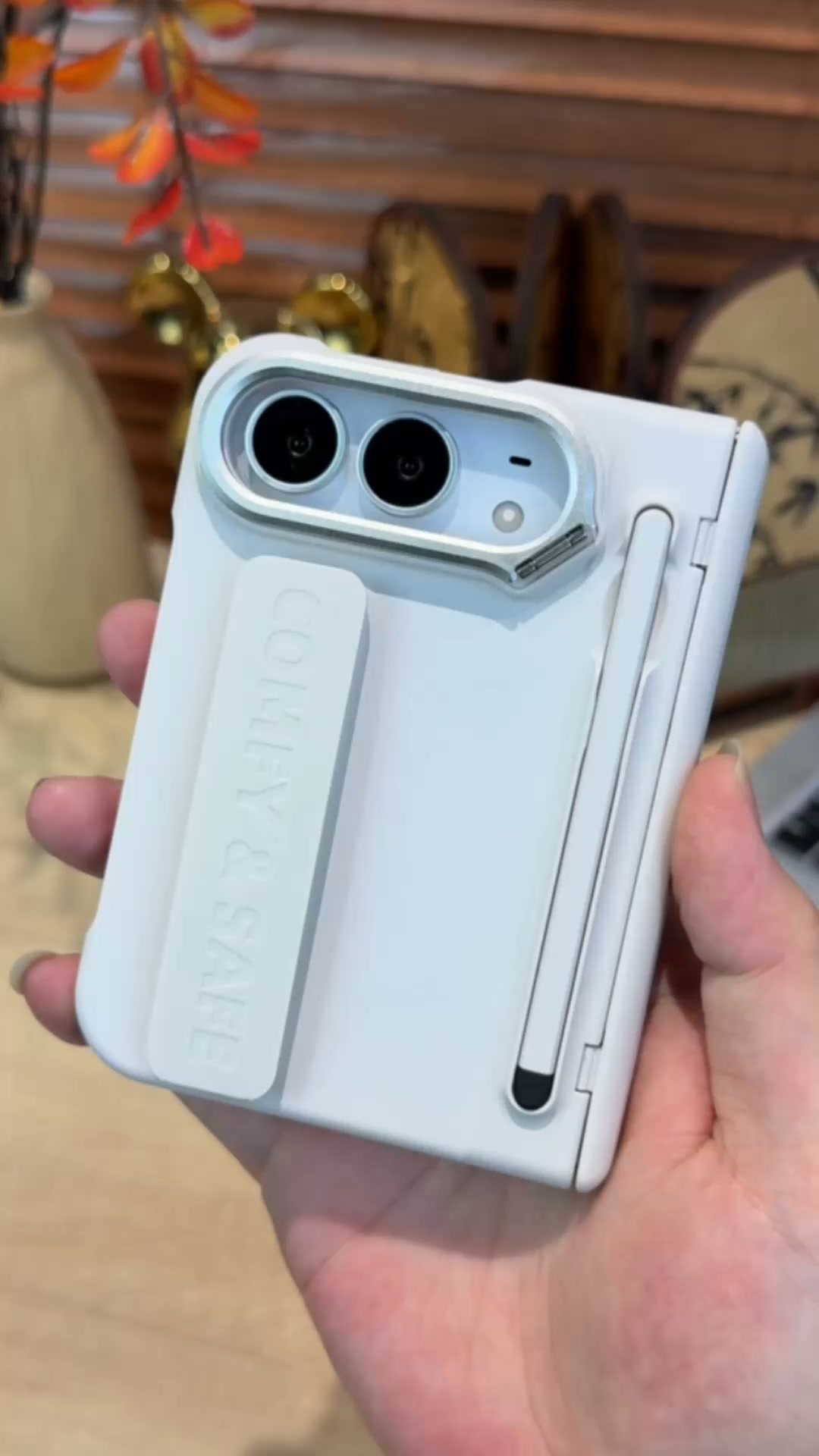 Hinge Stand Pen Case for iPhone Duo