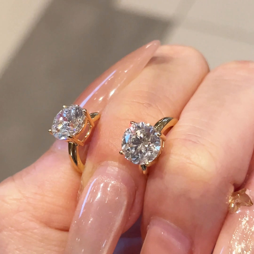Tracy Four-Prong Moissanite Hoop Earrings