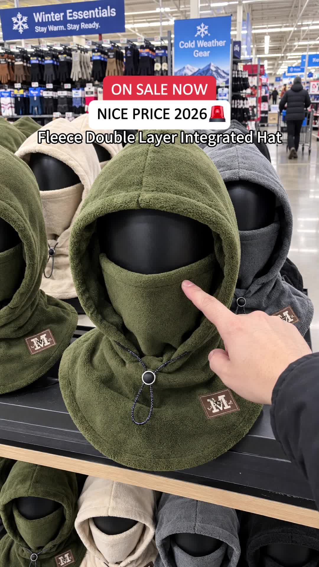 Integrierte, zweilagige Mütze mit Fleece-Futter