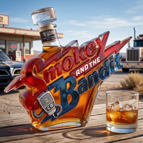 Smokey and the Bandit 50th Anniversary Whiskey Bottle