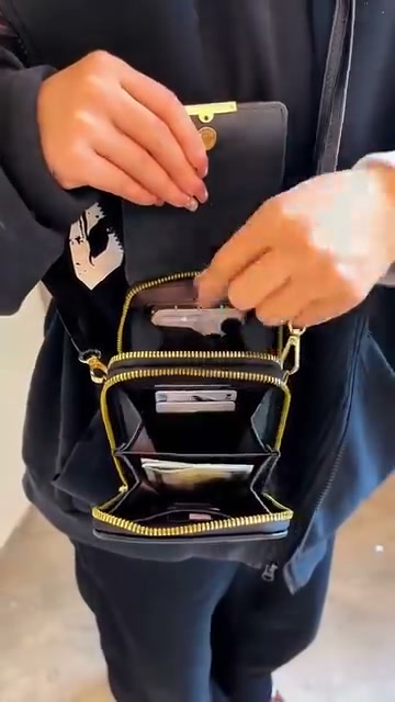 Schlichte und elegante Damen-Umhängetasche mit Touchscreen-Funktion fürs Handy