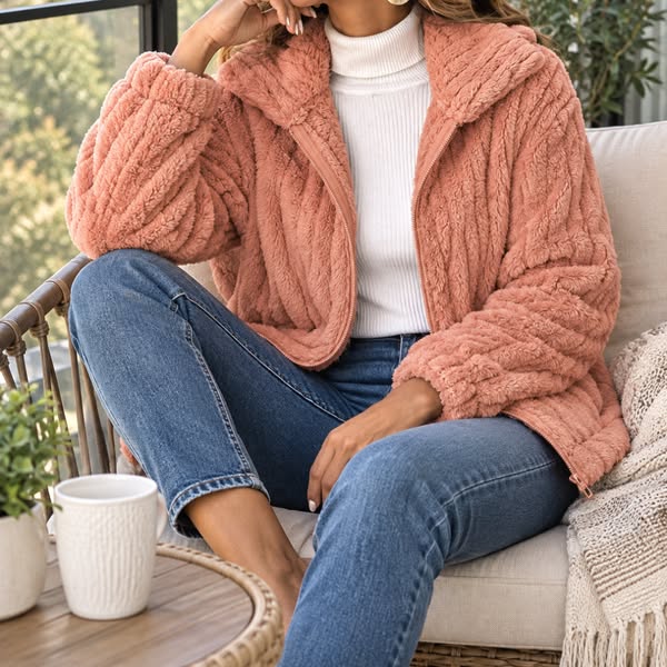 Zip-Up Jacket In Sizes S To 5XL