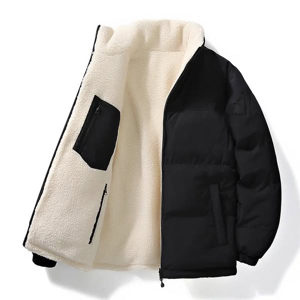 Reversible Outdoor Casual Warm Jacket 3XL-black