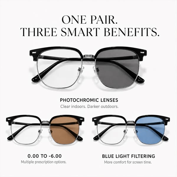 3-in-1 Photochromic Glasses