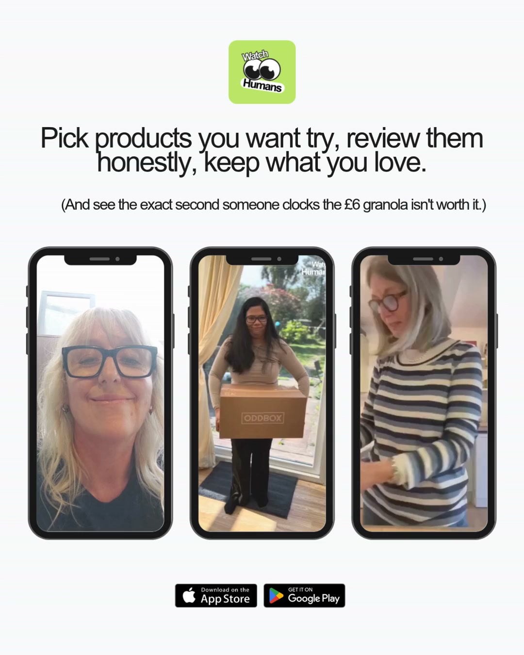 Download our app that sends you new products to review every month.