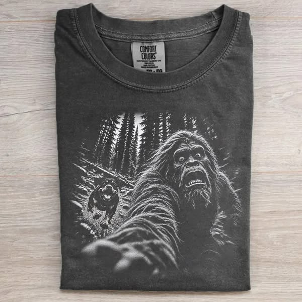 Rottweiler Dog Running After Bigfoot T-shirt