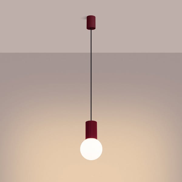 Opal Glass Globe Pendant Light - G9 Hanging Sphere Kitchen Bedside Lamp