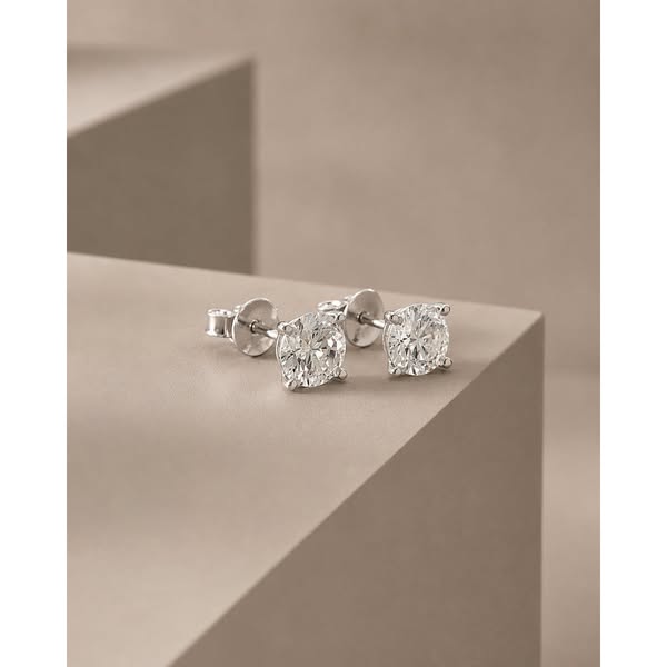 Diamant Ørestik Hvidguld 14 K ⦁ DKK7,995