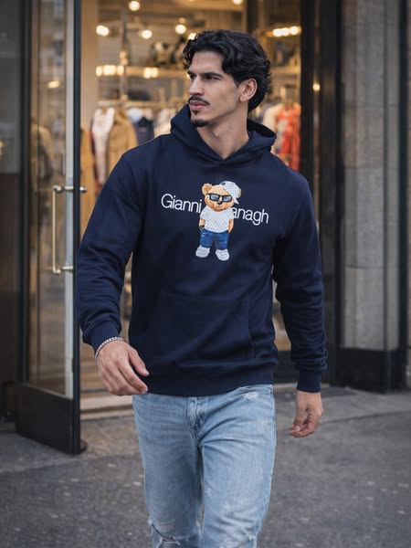 Sudadera Con Capucha Azul Oscuro Front Line