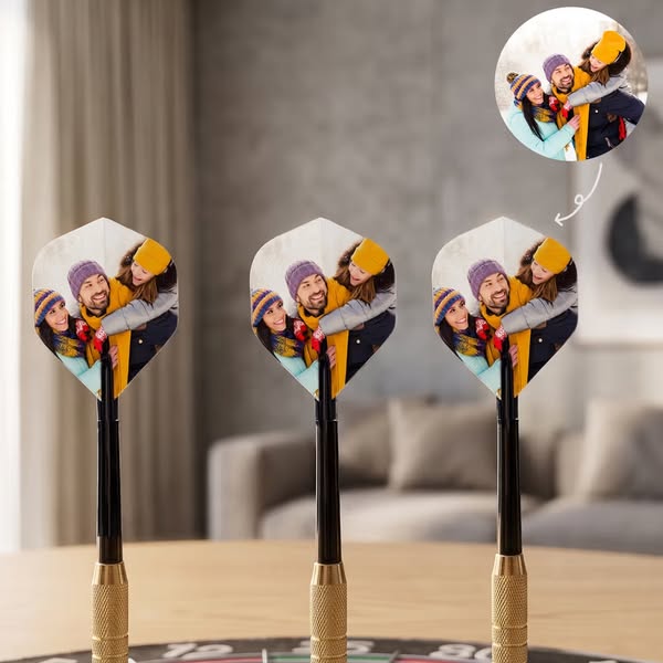 Personalized Set of 3 Photo Dart Flights Set