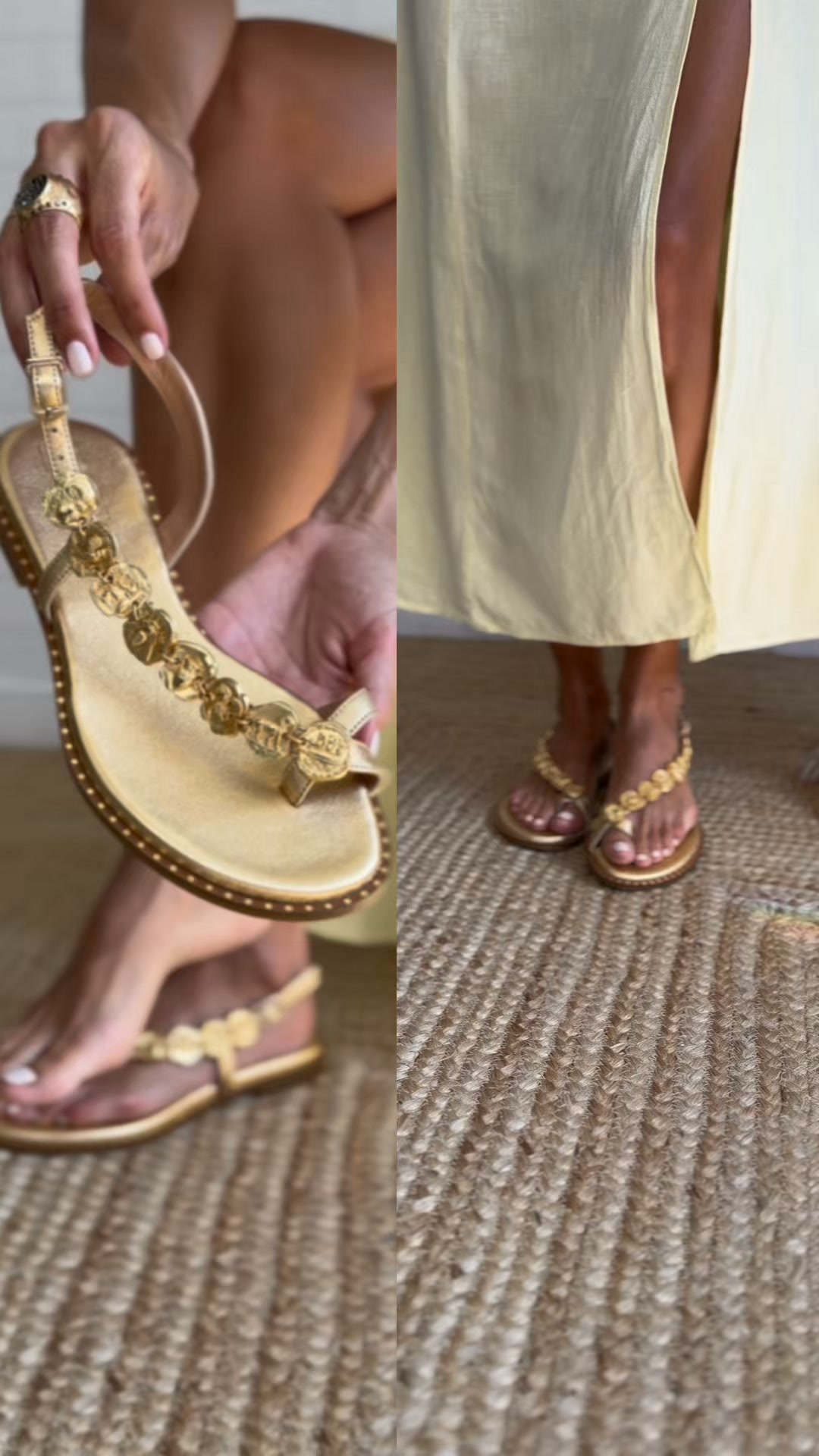 Summer sandals finished like jewelry.