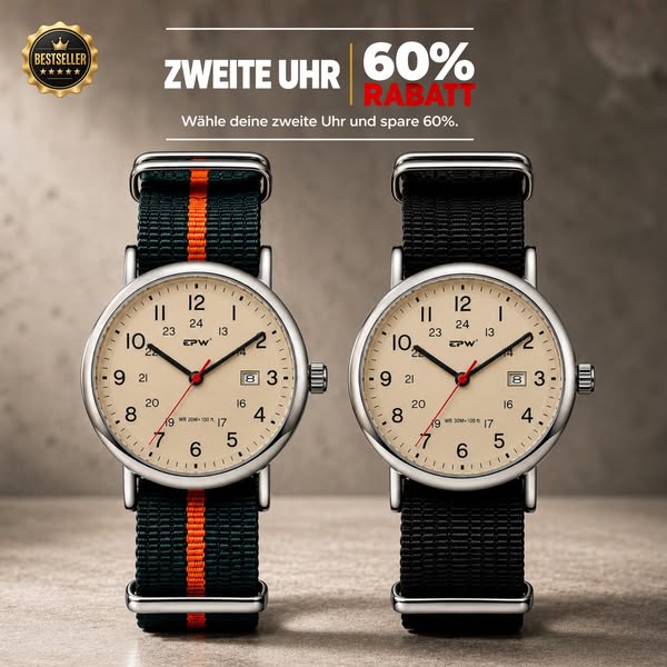 2 Uhren · 60 % Rabatt