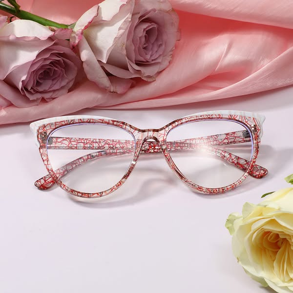 Boreio Cat Eye Red Glasses