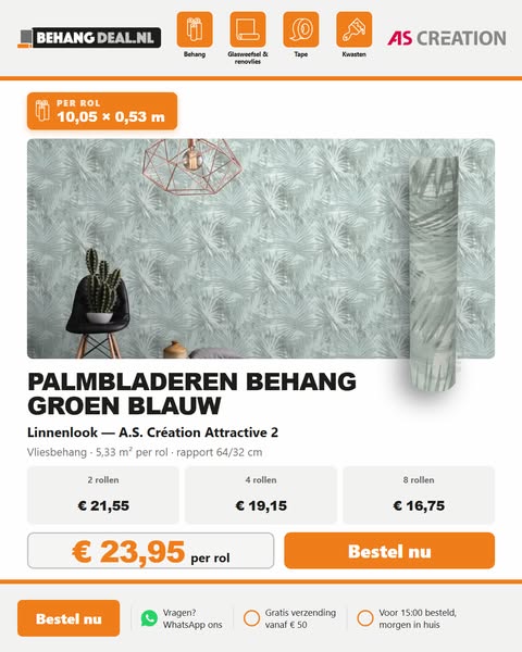 Palmbladeren behang – € 4,50 per m²