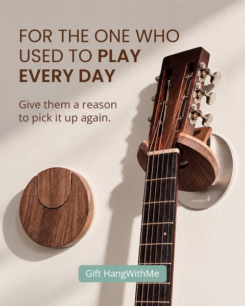 The guitar in the case doesn't get played. The one on the wall does.