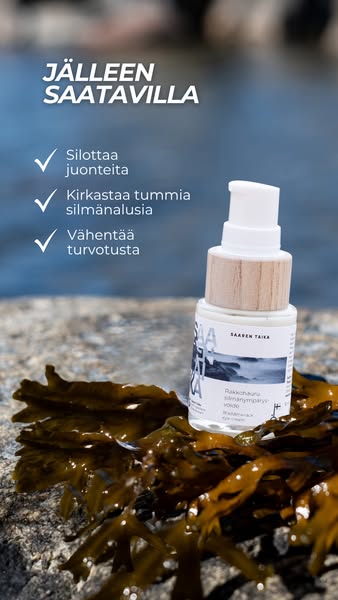Tummat silmänaluset -35 %. Turvotus -37 %. Juonteet -29 %.