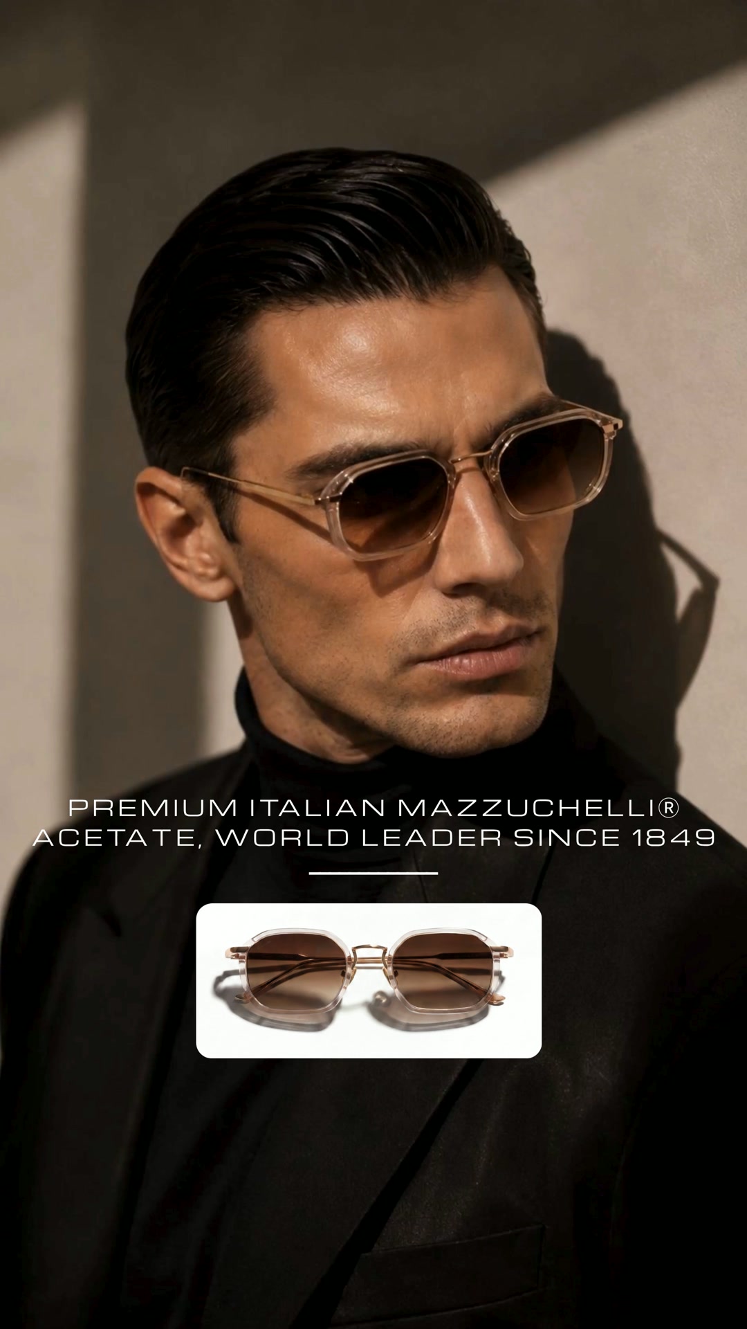 Step into confidence with our handcrafted acetate frames, designed to stand out.