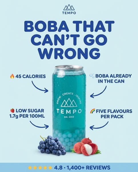 Low sugar. Real boba. No queue.