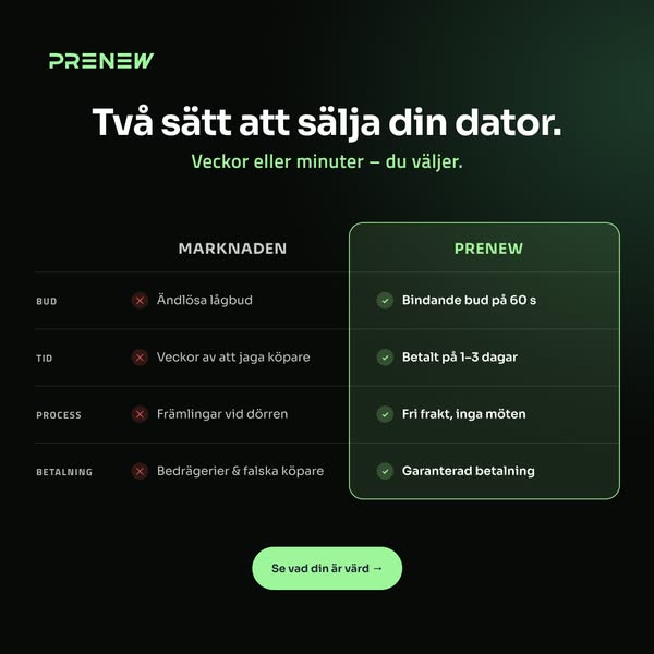 Sälj din gamingdator till Prenew, helt smidigt