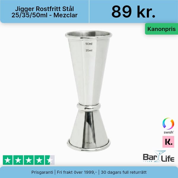 Jigger Rostfritt Stål 25/35/50ml - Mezclar