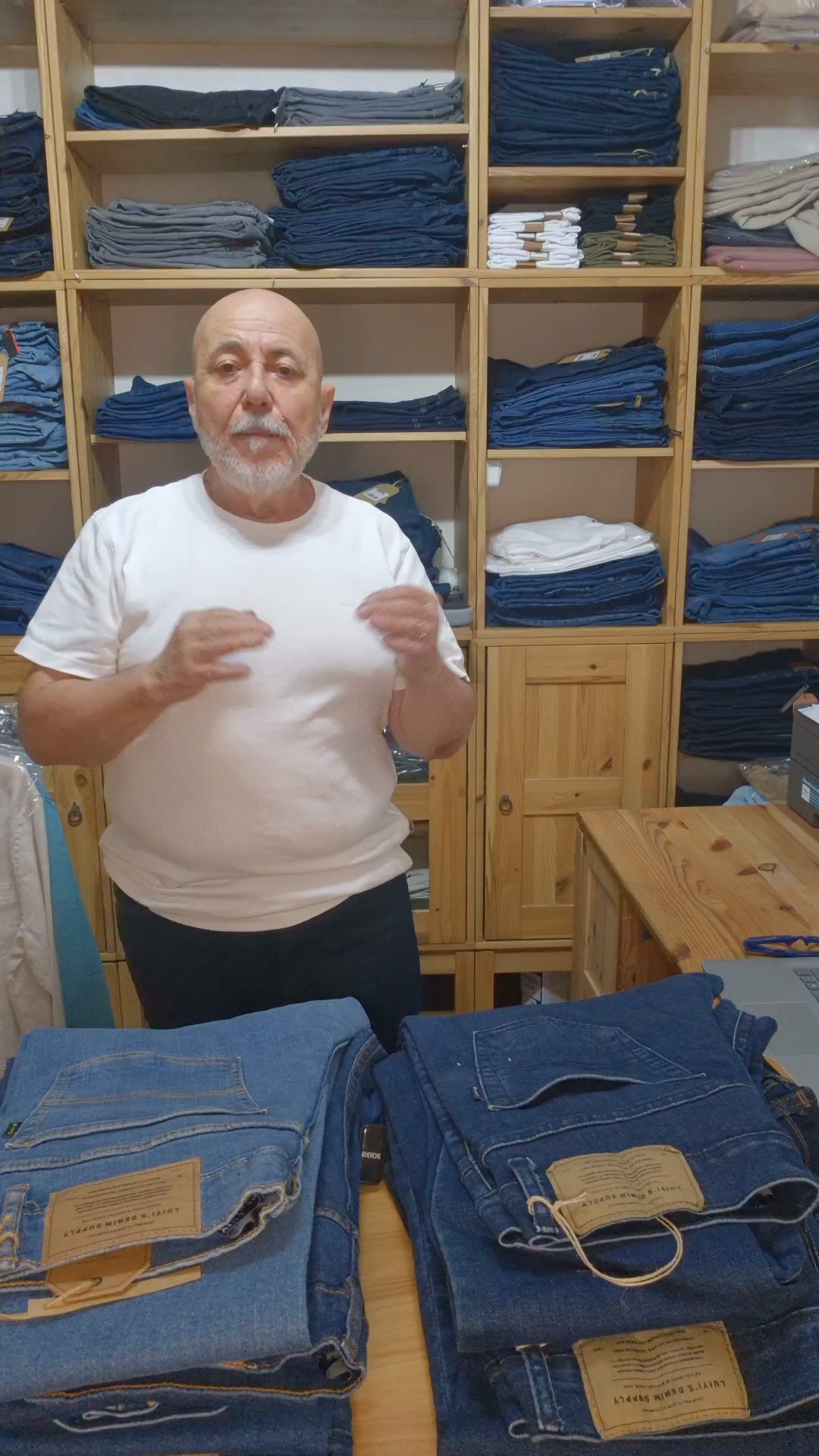 Pantalón Tejano Elástico 4 Estaciones (de tiro alto)