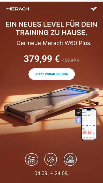 NEU HEUTE: Merach W60! 80€ Early-Bird-Rabatt bis 30.09. sichern!