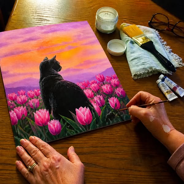 Learn The Modern Art Of Painting Dreamy Acrylic Cats