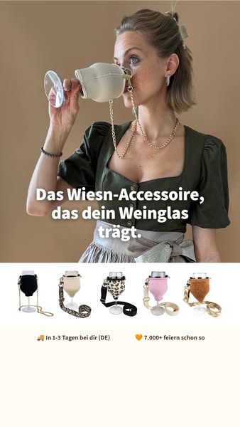 Wein dabei. Hände frei