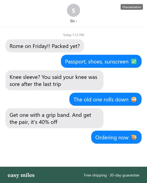 Don't forget the knee sleeve