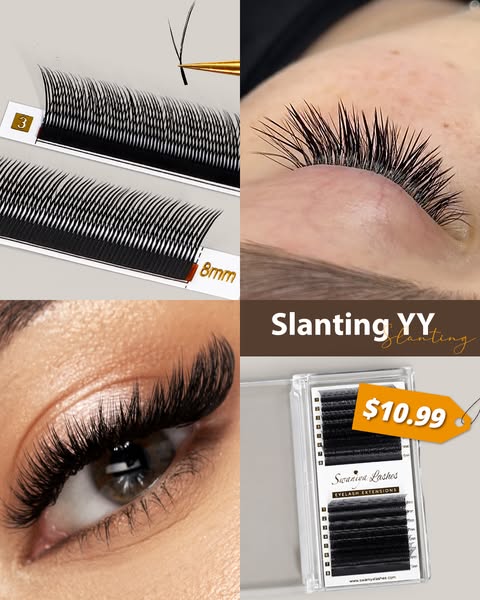 Kitten Lash Extensions 0.07mm | Fox Eye Slanting YY — Swaniya